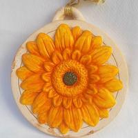 Girasole dipinto  in  ceramica  .Villa d'Este