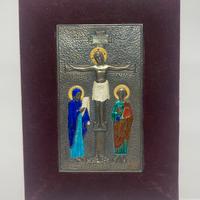 Quadro con placca Crocifissione Ottaviani