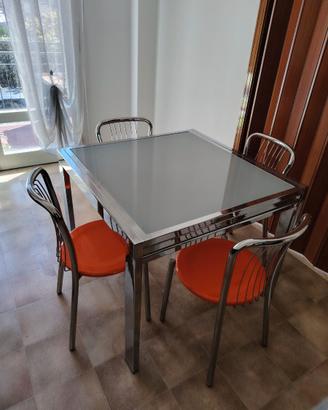 TAVOLO VETRO TEMPERATO + SEDIE