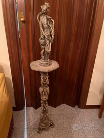 Statua orientale Geisha con piedistallo