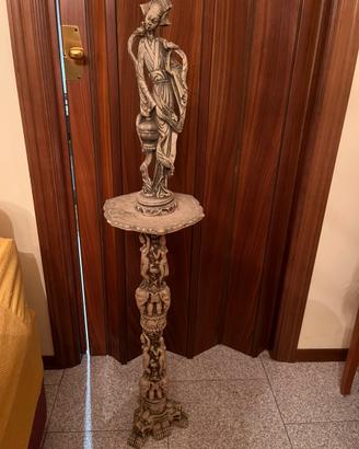 Statua orientale Geisha con piedistallo