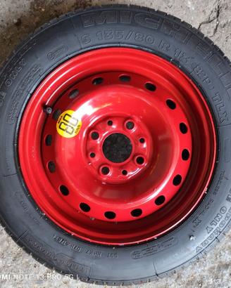 N°1 Ruotino Ruota di scorta Fiat 4 fori 135/80 R13