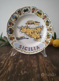 Piatto souvenir Sicilia vintage raro