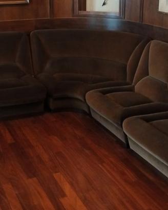 Eleganti Divani componibili in velluto marrone