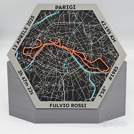 Mappa 3D Maratona Personalizzata Mezza Maratona Pe