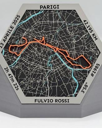 Mappa 3D Maratona Personalizzata Mezza Maratona Pe
