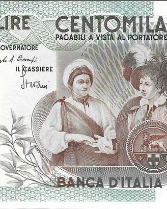 Repubblica Italiana - 100.000 L. Caravaggio 1°tipo
