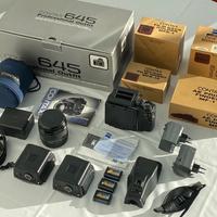 CONTAX 645 con 80mm, imballi, 2 magazzini film