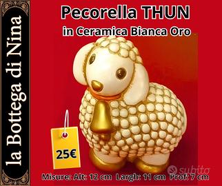 Pecorella THUN Ceramica Bianca Oro