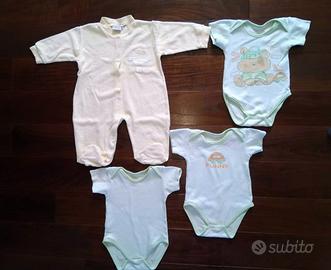 Pagliaccetto neonato giallo 6con tre body 3/6 mesi