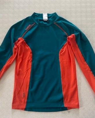 Maglia termica, taglia 8y, arancione verde