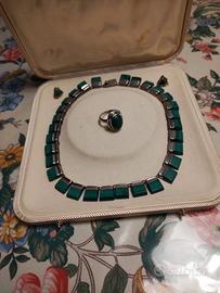 Parure in malachite e argento