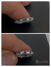 Argento 925 Anello Fede Rosario Marca Amen Donna