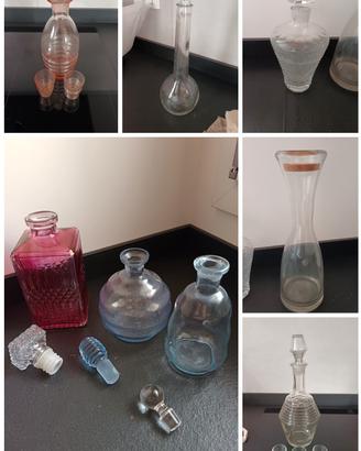 Set bottiglie da liquore/grappa/whisky vintage