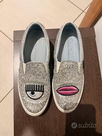 Slip on Chiara Ferragni glitter Argento numero 38