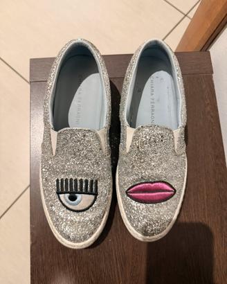 Slip on Chiara Ferragni glitter Argento numero 38