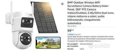 8MP Outdoor Wireless WiFi Surveillance Camera Batt