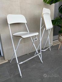 coppia di sedie alte pieghevoli bianche, 20€ 1pezz