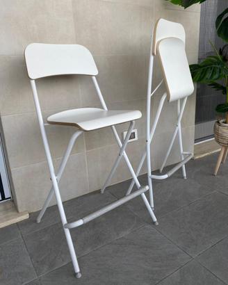 coppia di sedie alte pieghevoli bianche, 20€ 1pezz