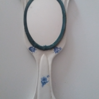 Specchio ceramica primi decenni 900, decori a mano