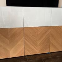 BESTÅ besta mobile ikea con ante, bianco e legno