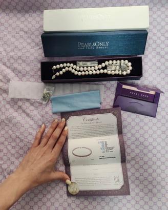 Collana di Perle d'acqua dolce - con certificato
