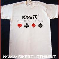 T-Shirt River Clothing Basic White Poker Maglia