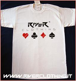 T-Shirt River Clothing Basic White Poker Maglia