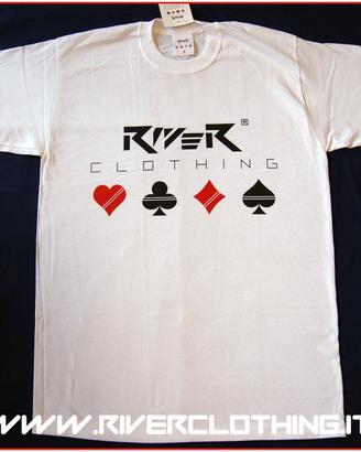 T-Shirt River Clothing Basic White Poker Maglia