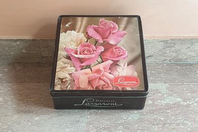 Scatola di Latta Vuota Biscotti Lazzaroni Vintage