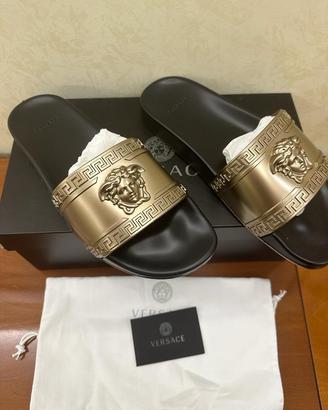 Versace pool slide ciabatta uomo medusa ORO NUOVA