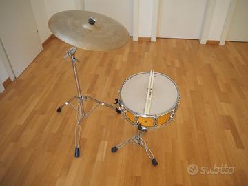 Set batteria: rullante + piatto ride + aste 