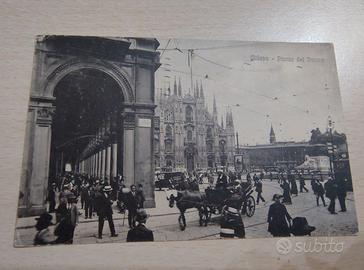 Cartolina 1924 MILANO Piazza Duomo per ALGHERO (Sa