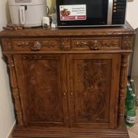 Credenza con piattaia in rovere inizio 900