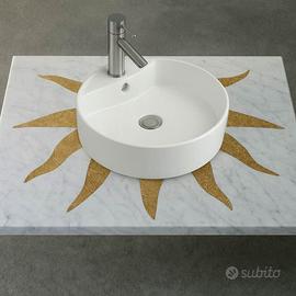 2 Piani in bianco Carrara e seminato veneziano