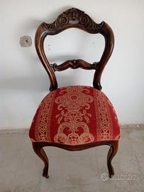 Sedie imbottite in legno Noce