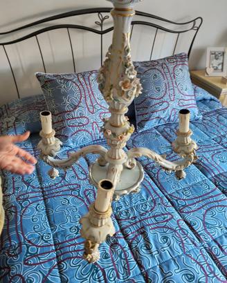 Lampadario Capodimonte più due applique