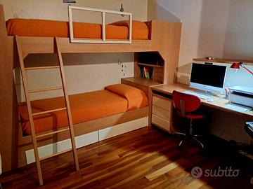 Cameretta con Letto a Castello ed Angolo Studio
