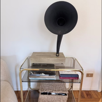 tavolo RETRO in vetro e oro