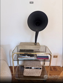 tavolo RETRO in vetro e oro