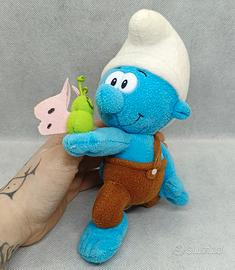 Peluche Puffo con farfalla - I Puffi Ferrero 2001