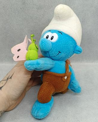 Peluche Puffo con farfalla - I Puffi Ferrero 2001