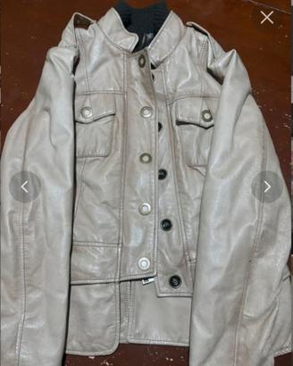 Giacca di pelle beige taglia 42 El Charro Vintage