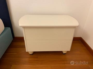 2 Comodini satinato bianco