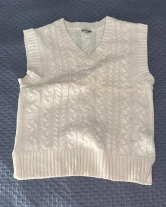 gilet bianco piazza italia - taglia 11-12 anni