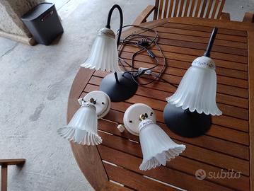 Set 2 lampade e 2 abatjour
