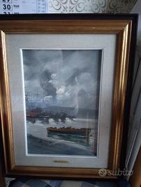 quadro barche famoso pittore G. De Lillis 