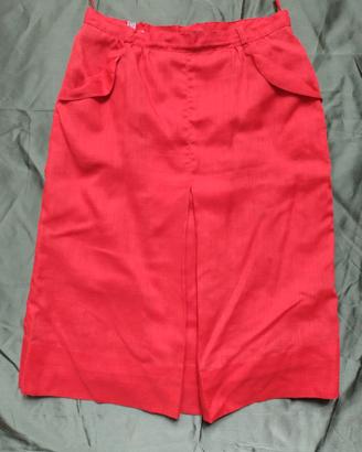 Gonna vintage anni 70/80 lino misto seta tg.46