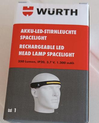 Lampada Wurth a led ricaricabile da testa 