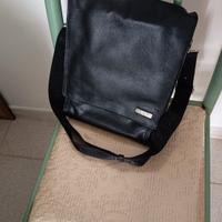 borsa pelle nera uomo